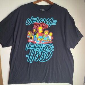 The Simpsons "Welcome to the Neighborhood" T-Shirt 2XL Black Bart Streetwear Tee